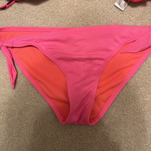 three Piece Pink Bikini 2 Tops and 1 Bottom. - Picture 2 of 6